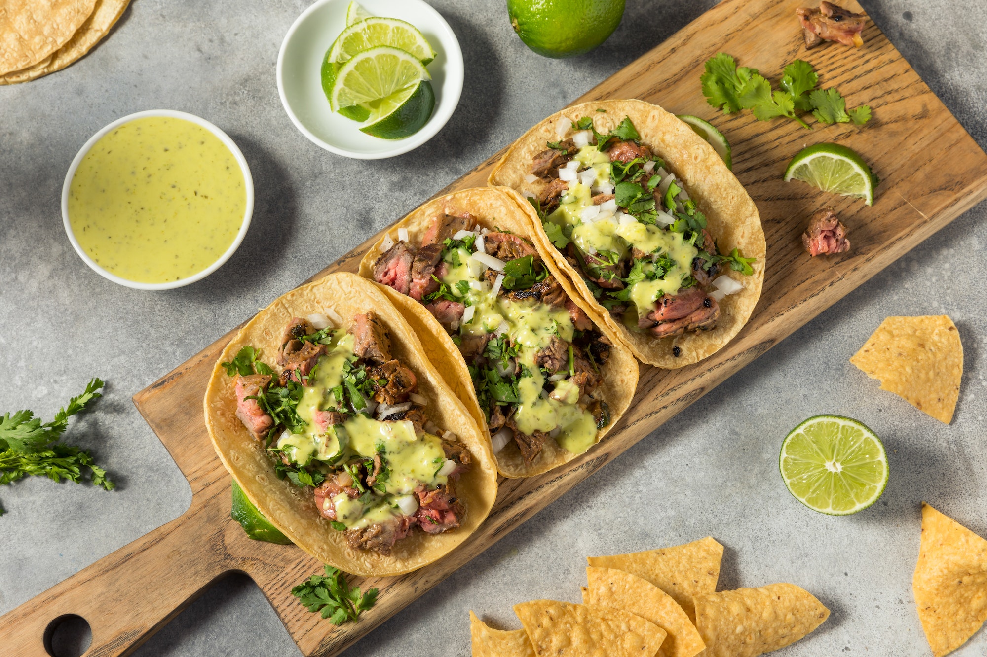 Homemade Mexican Steak Steet Tacos