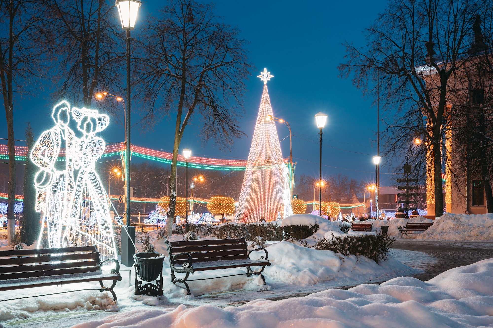 Noël dans la ville d'Homiel en Biélorussie